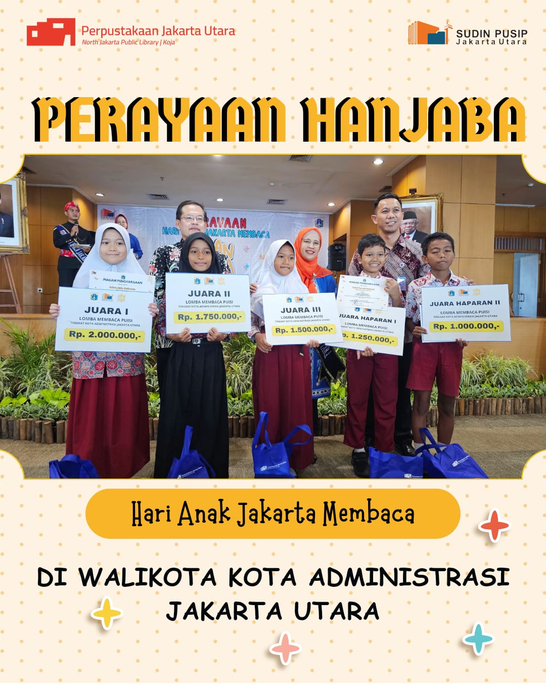 Perayaan Hari Anak Jakarta Membaca (HANJABA) Jakarta Utara